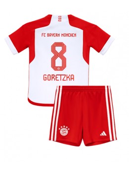Bayern Munich Leon Goretzka #8 Dječji Domaci Dres kompleti 2023-24 Kratak Rukavima (+ kratke hlače)